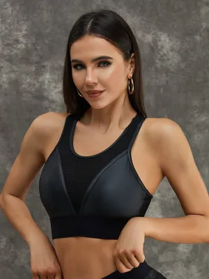 ZASUWA Female Fly Eye Contrast Color Sports Bras