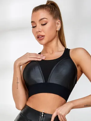 ZASUWA Female Fly Eye Contrast Color Sports Bras
