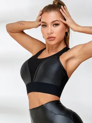 ZASUWA Female Fly Eye Contrast Color Sports Bras