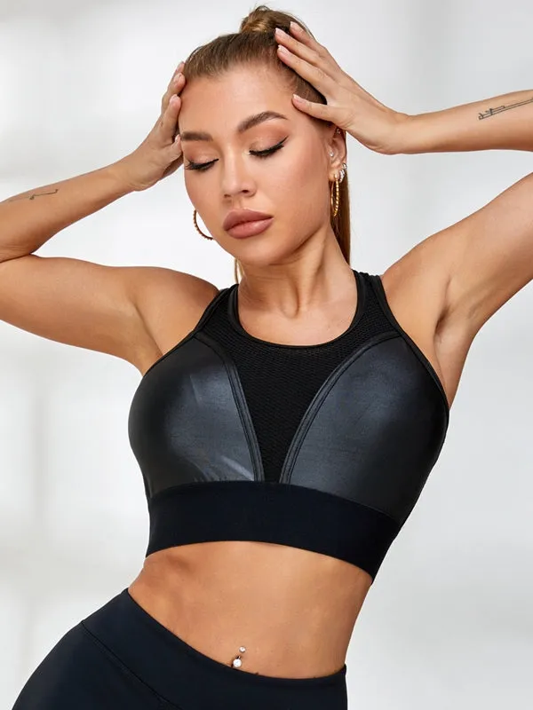 ZASUWA Female Fly Eye Contrast Color Sports Bras