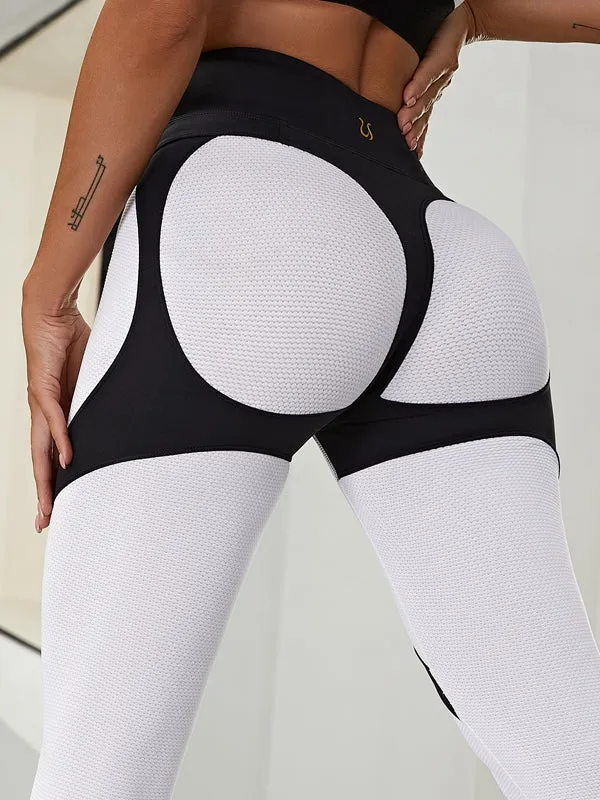 ??ZASUWA Female Fly-Eye Fishnet Breathable Booty Leggings