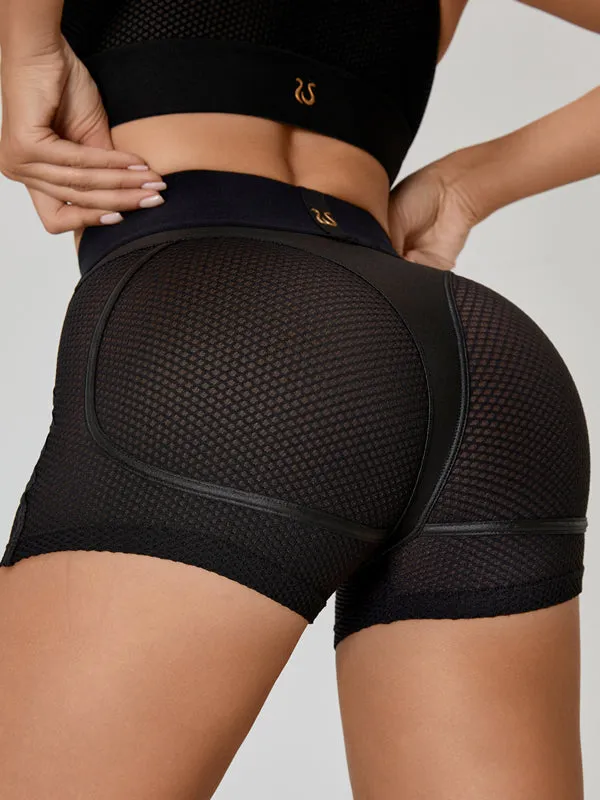 ZASUWA Female Fly Eye PU Breathable Short Tracksuit