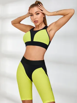 ZASUWA Female Fly Eye PU High-rise Short Tracksuit