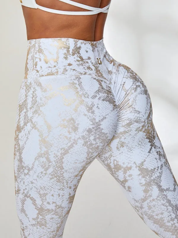 ZASUWA Female Halter Beautify Back Bronzed Snakeskin Tracksuit