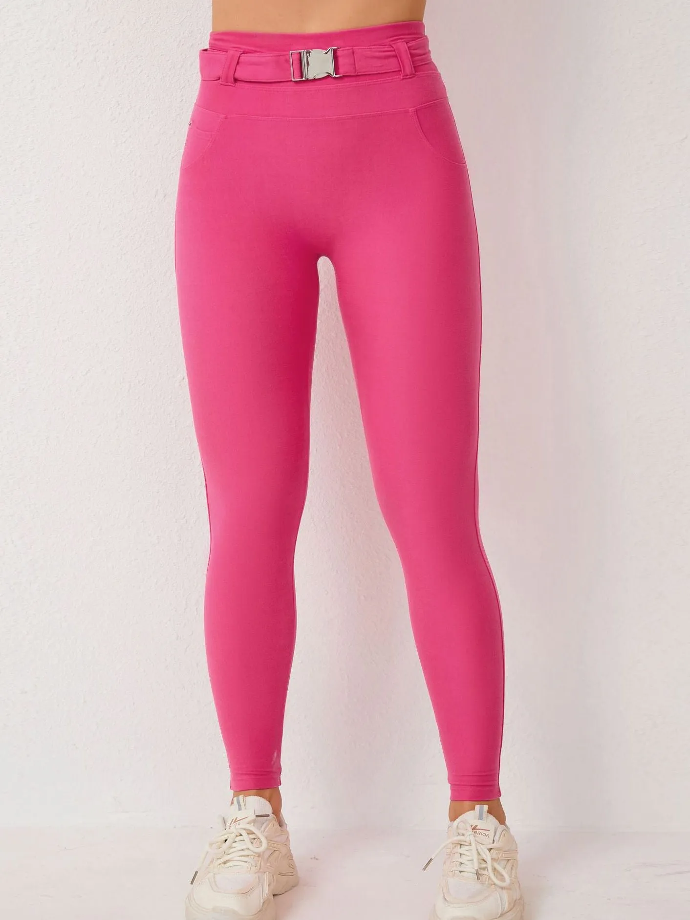ZASUWA Female High-waisted Adjustable Strap Solid Color Elastic Tight Basic Yoga Leggings