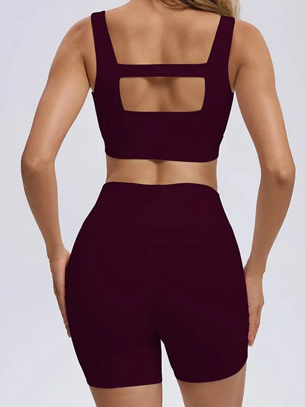 ZASUWA Female Hollow Out Zipper Short Tracksuit