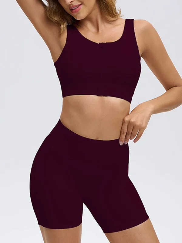 ZASUWA Female Hollow Out Zipper Short Tracksuit