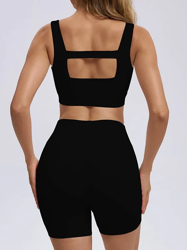 ZASUWA Female Hollow Out Zipper Short Tracksuit