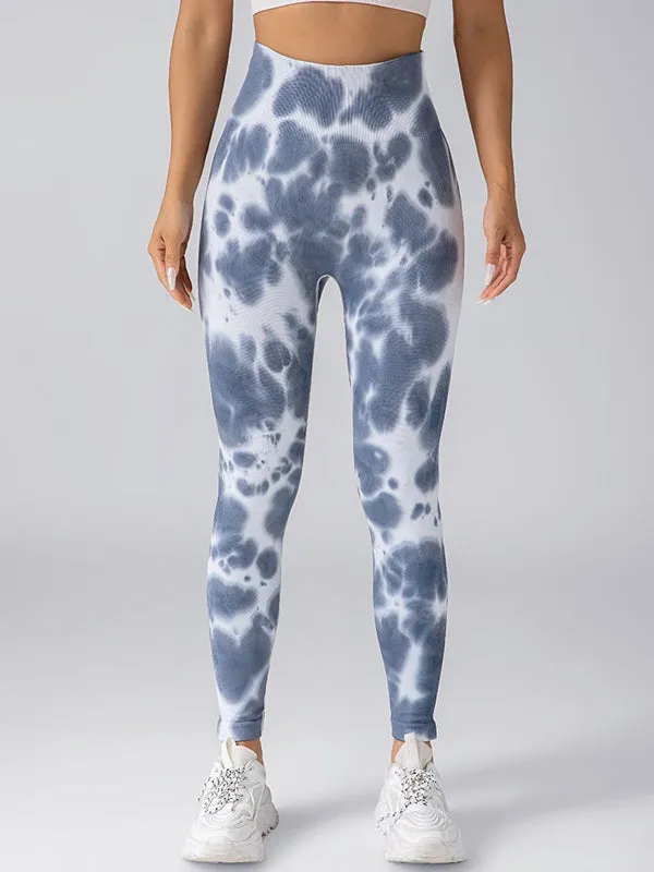 ZASUWA Female Hot Tie-dye Quick Dry Hip-lift Leggings