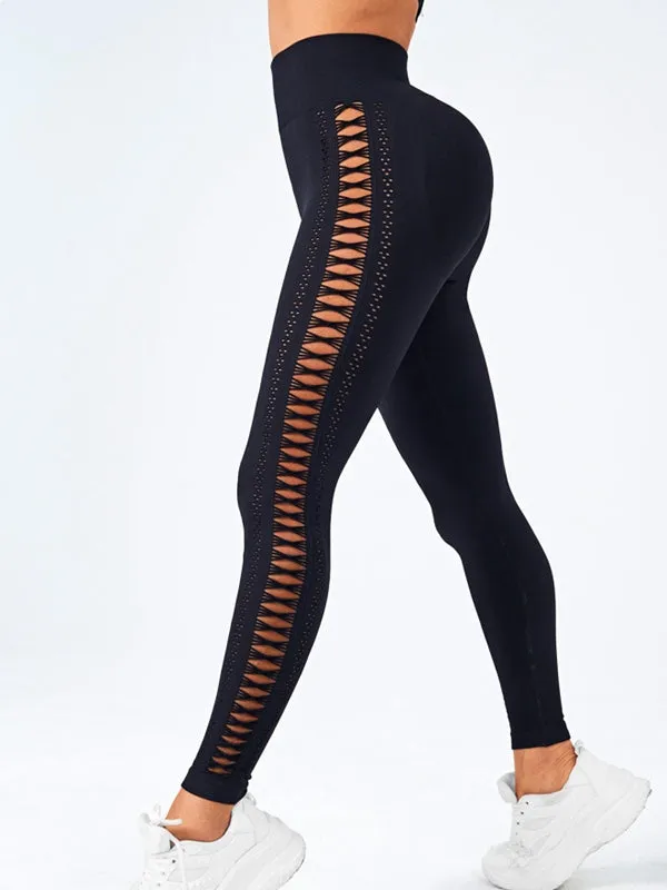 ZASUWA Female Lace-up Breathable Scrunch Bum High-waisted Leggings