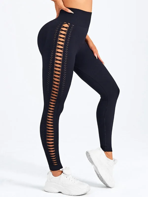 ZASUWA Female Lace-up Breathable Scrunch Bum High-waisted Leggings