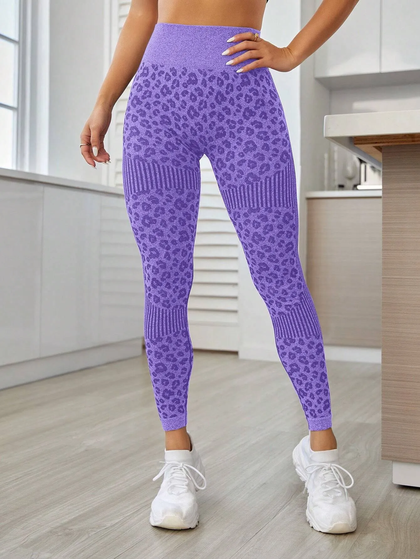 ZASUWA Female Leopard Print Quick-dry Booty Leggings