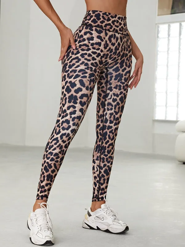 ??ZASUWA Female Leopard Scrunch Bum Body Fit Leggings
