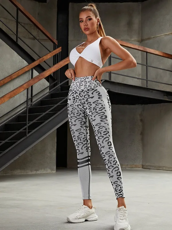 ZASUWA Female Leopard Scrunch Bum Quick-dry Leggings