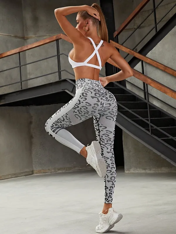 ZASUWA Female Leopard Scrunch Bum Quick-dry Leggings