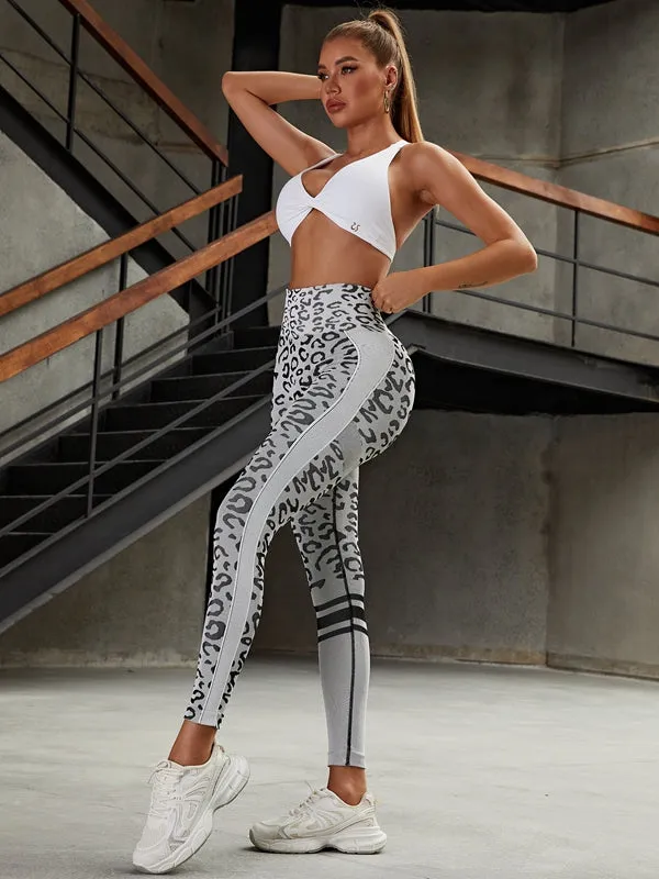 ZASUWA Female Leopard Scrunch Bum Quick-dry Leggings