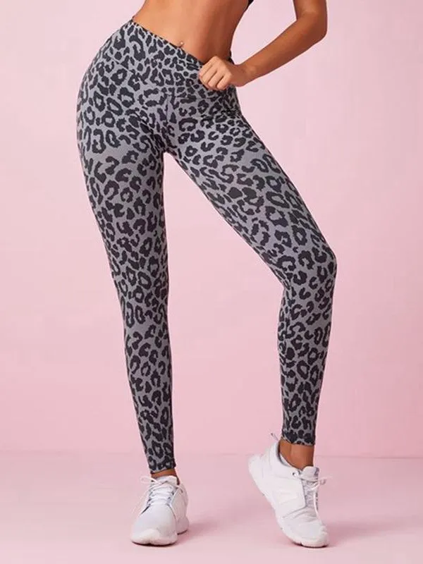 ZASUWA Female Lift Legging Animal Print Scrunch Bum High Waist Leggings