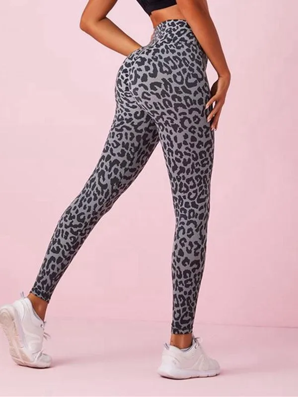 ZASUWA Female Lift Legging Animal Print Scrunch Bum High Waist Leggings