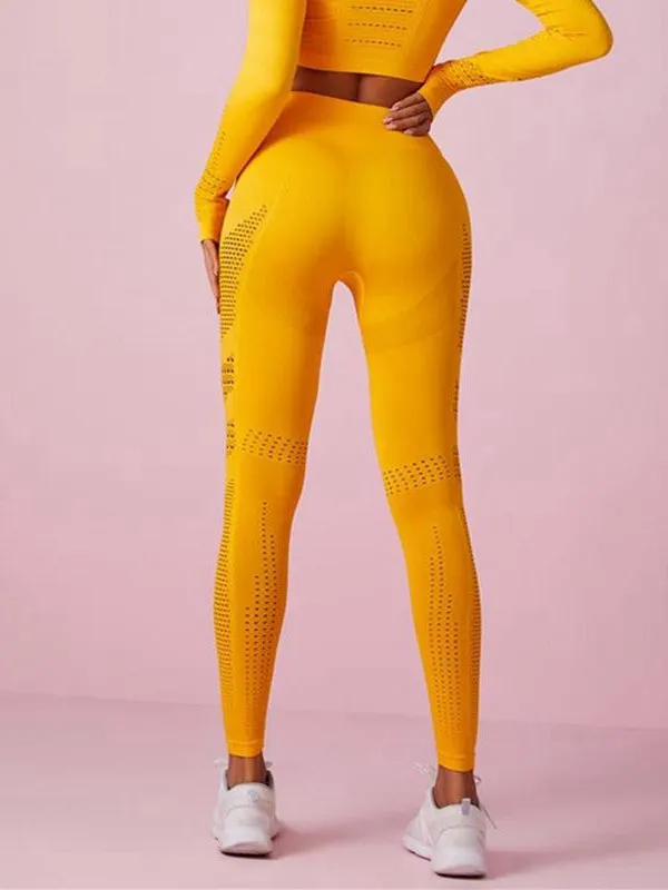 ZASUWA Female Lift Legging Net Solid Color High-waist Leggings