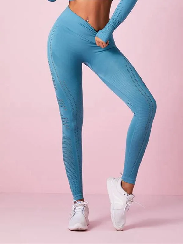 ZASUWA Female Lift Legging Net Solid Color High-waist Leggings