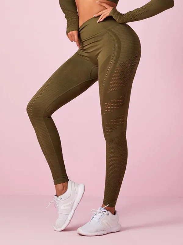 ZASUWA Female Lift Legging Net Solid Color High-waist Leggings