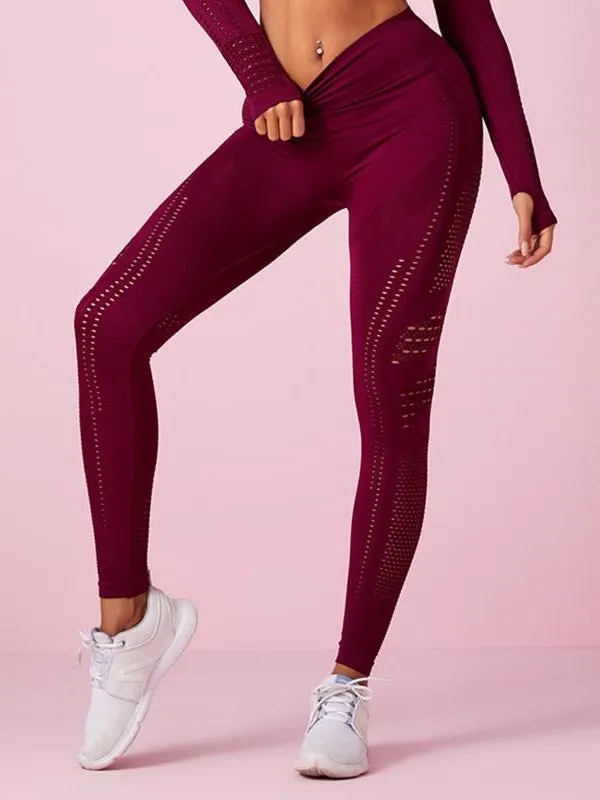 ZASUWA Female Lift Legging Net Solid Color High-waist Leggings