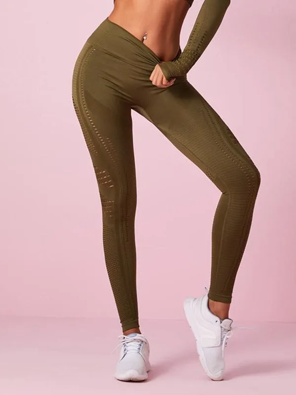 ZASUWA Female Lift Legging Net Solid Color High-waist Leggings