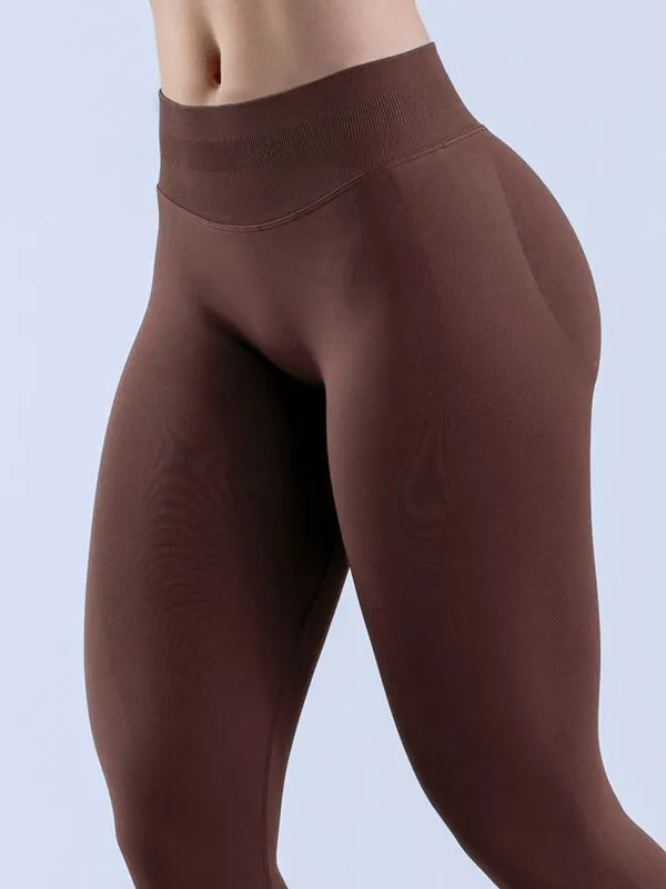ZASUWA Female Low Waist Solid Color Elastic Tight Basic Yoga Leggings