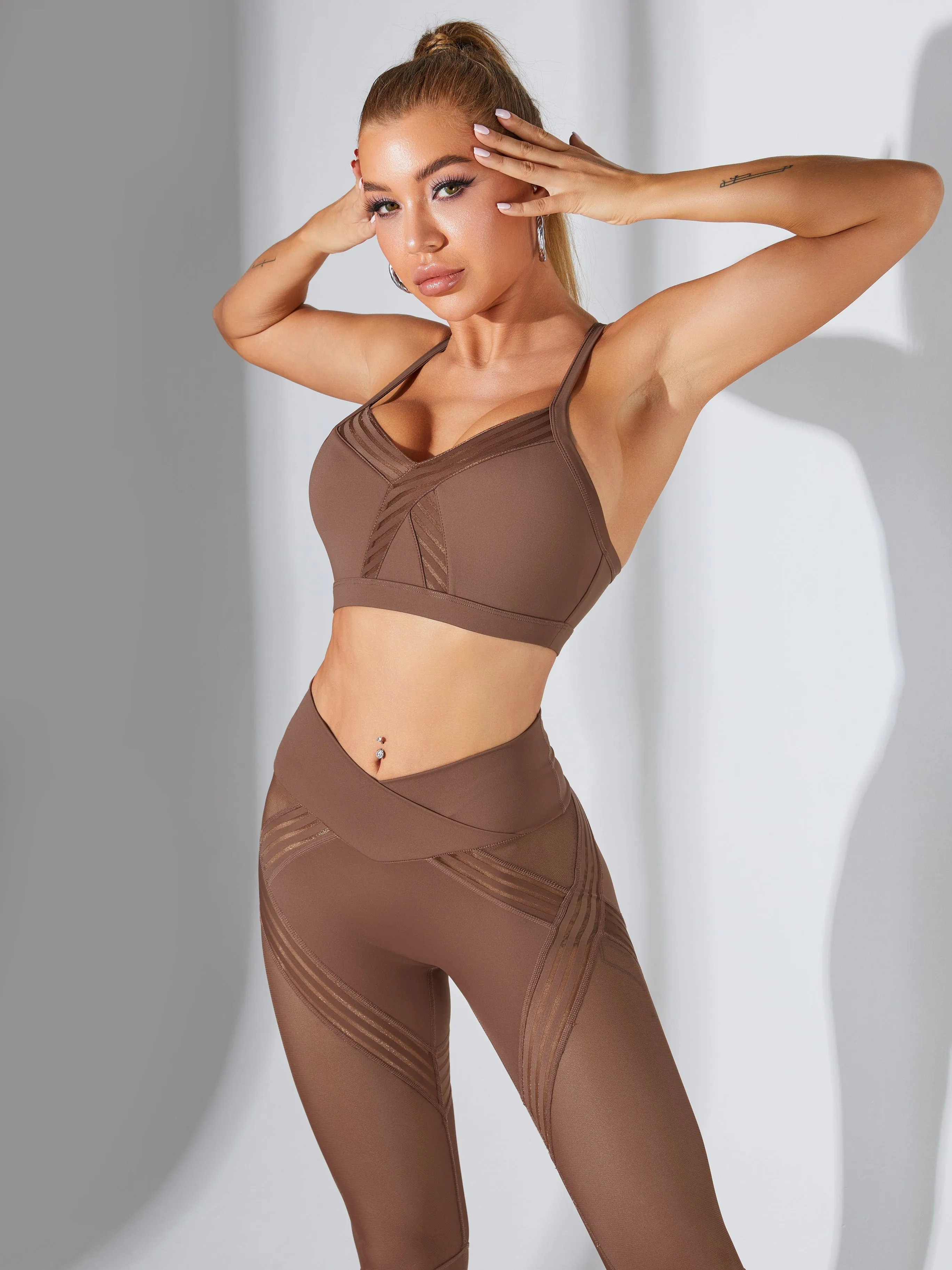 ZASUWA Female Mesh Cross Back Quick Dry Tracksuit