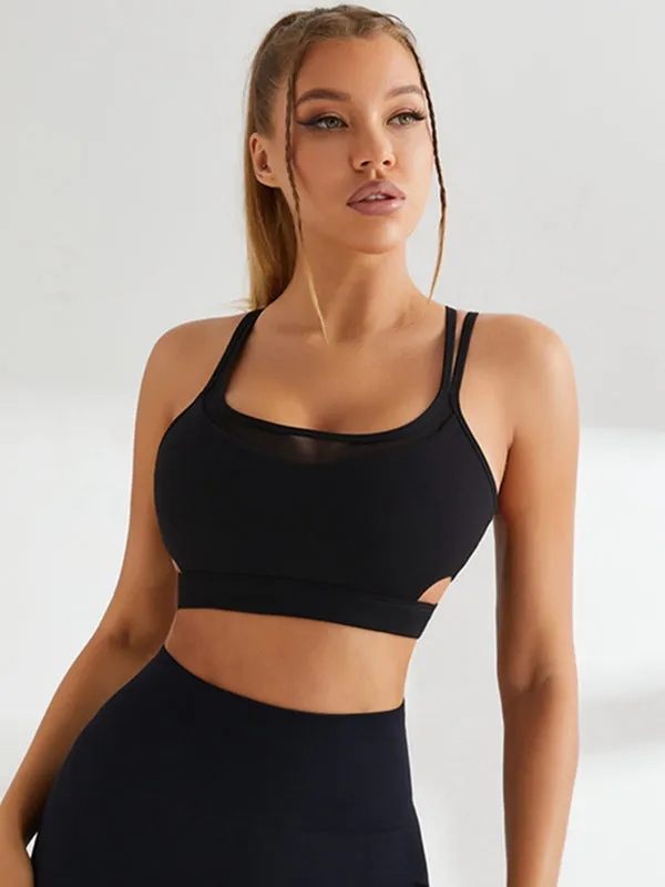 ZASUWA Female Mesh Hollow Beauty Back Tight High Waist Short Tracksuit