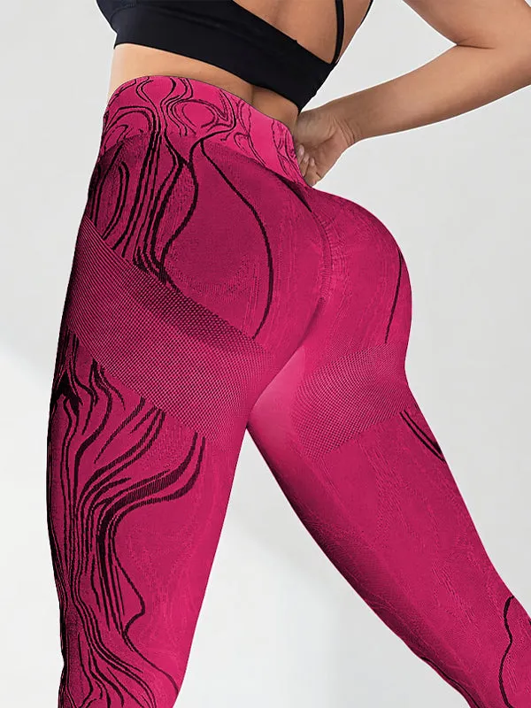 ZASUWA Female Natural Texture Seamless Scrunch Bum Leggings