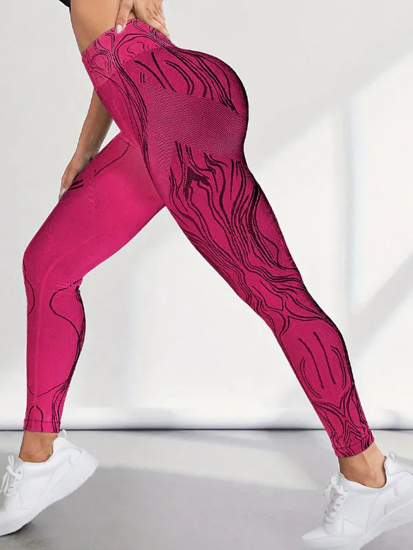 ZASUWA Female Natural Texture Seamless Scrunch Bum Leggings