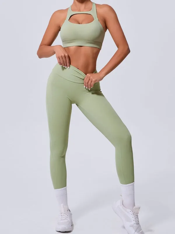 ZASUWA Female Pocket Cutout Cross Back Scrunch Bum Tracksuit