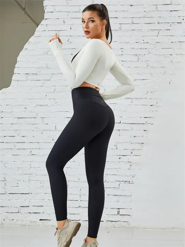 ZASUWA Female Pocket Thumbhole Ribbed High-support Leggings