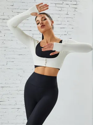 ZASUWA Female Pocket Thumbhole Ribbed High-support Sportswear