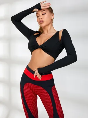 ZASUWA Female Pop Style Contrast Color Unique Twist With Pads Tracksuit
