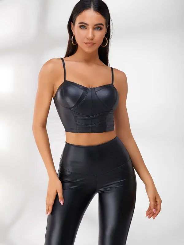 ?ZASUWA Female PU High-rise Leggings