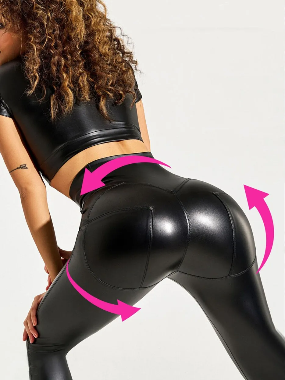 ?ZASUWA Female PU High-rise Leggings