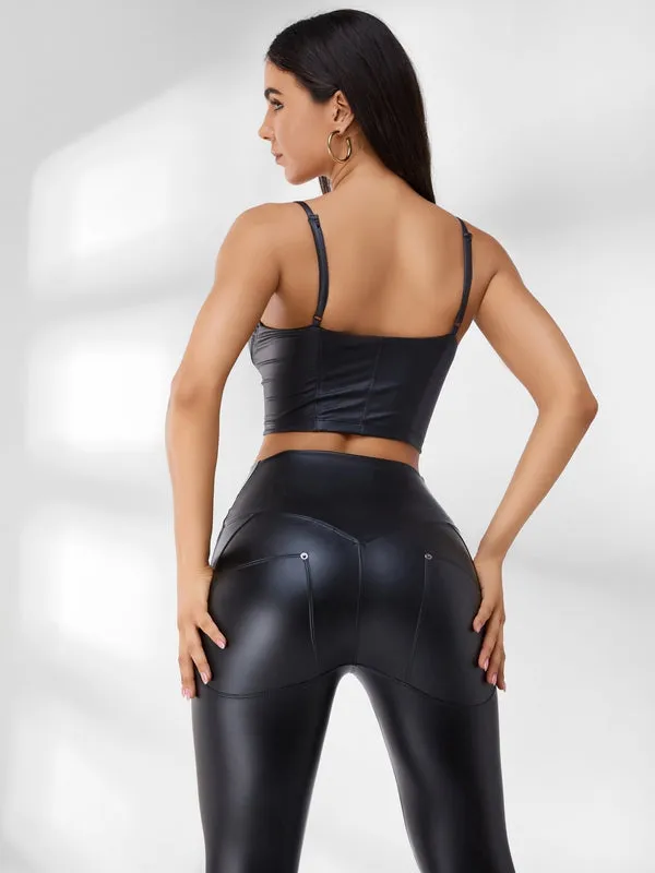 ?ZASUWA Female PU High-rise Leggings