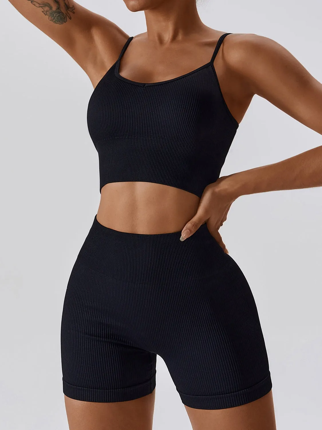 ZASUWA Female Ribbed Cross Back Sports Bras