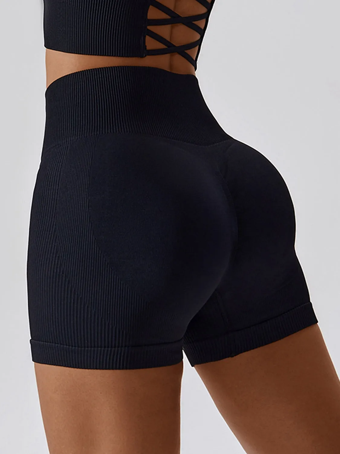 ZASUWA Female Ribbed Cross Back Sports Bras