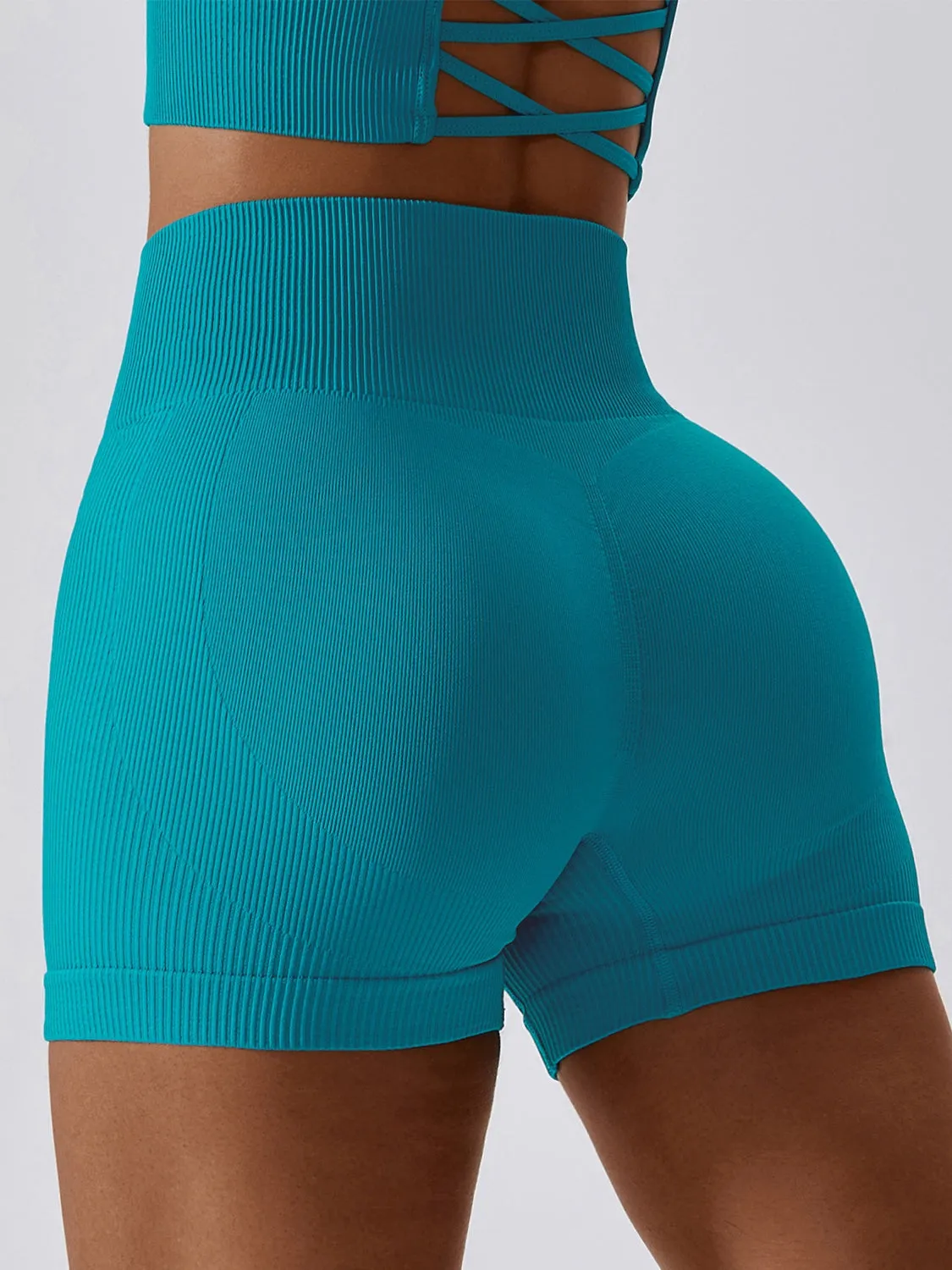 ZASUWA Female Ribbed Cross Back Sports Bras