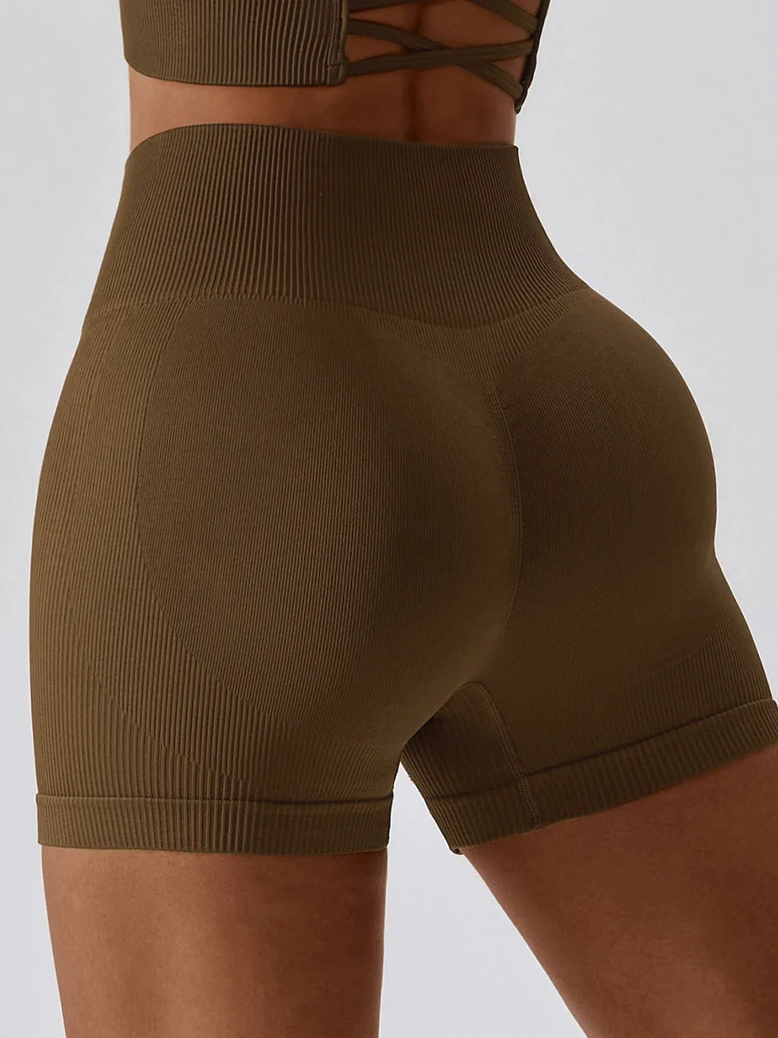 ZASUWA Female Ribbed Scrunch Bum Leggings
