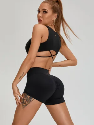 ZASUWA Female Scrunch Bum Cross Back Short Tracksuit