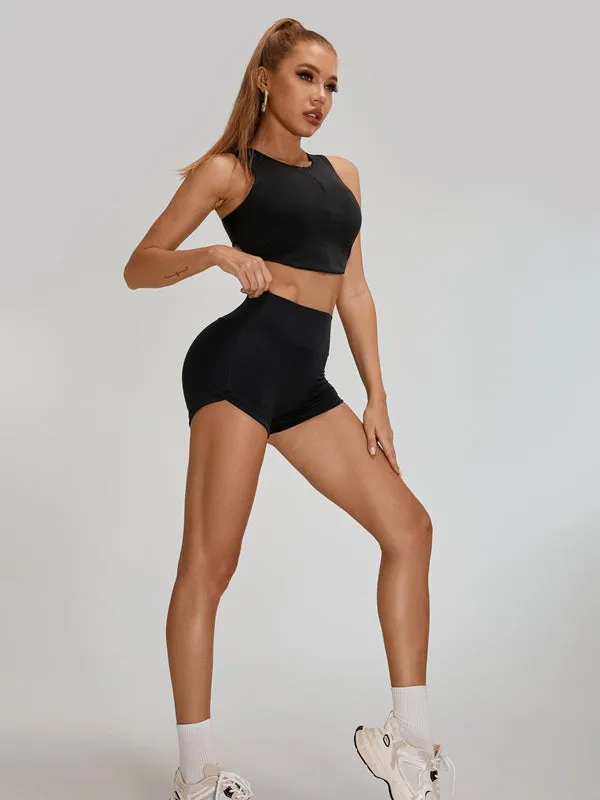 ZASUWA Female Scrunch Bum Cross Back Short Tracksuit
