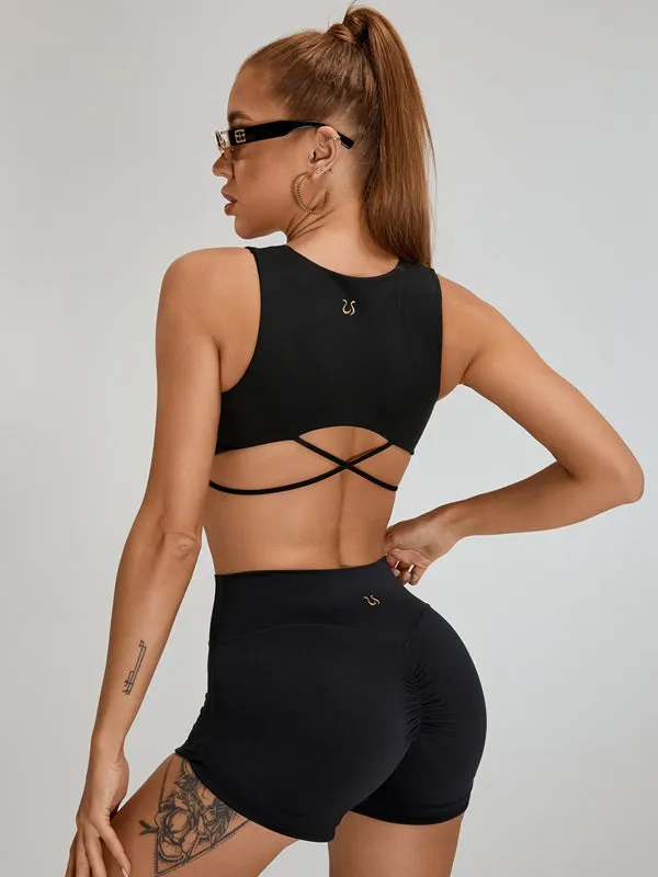 ZASUWA Female Scrunch Bum Cross Back Short Tracksuit