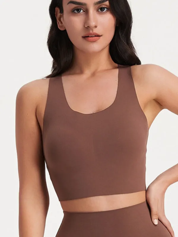 ZASUWA Female Second Skin Seamless Cross Back Sports Bras