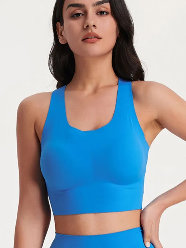 ZASUWA Female Second Skin Seamless Cross Back Sports Bras