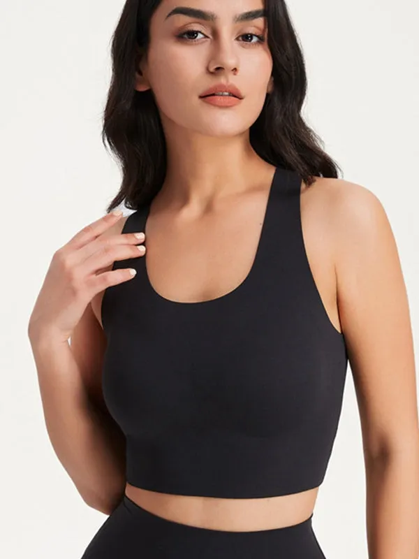 ZASUWA Female Second Skin Seamless Cross Back Sports Bras