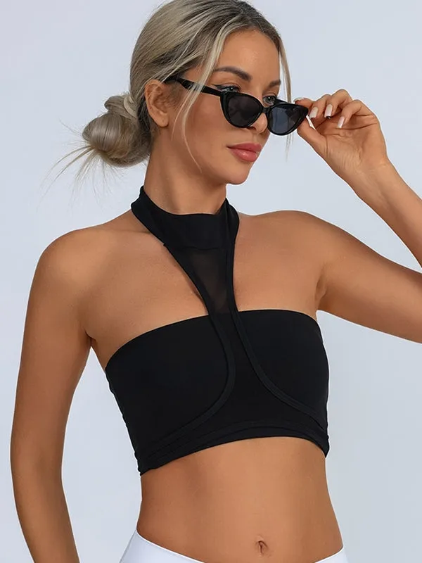 ZASUWA Female Sexy Mesh Backless Quick Dry Sports Bras